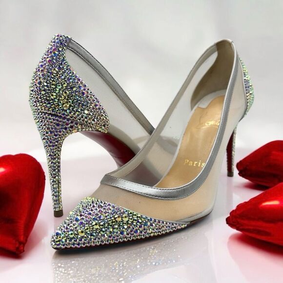 Christian Louboutin Galativi Strass Crystal Mesh 38 - Picture 3 of 13